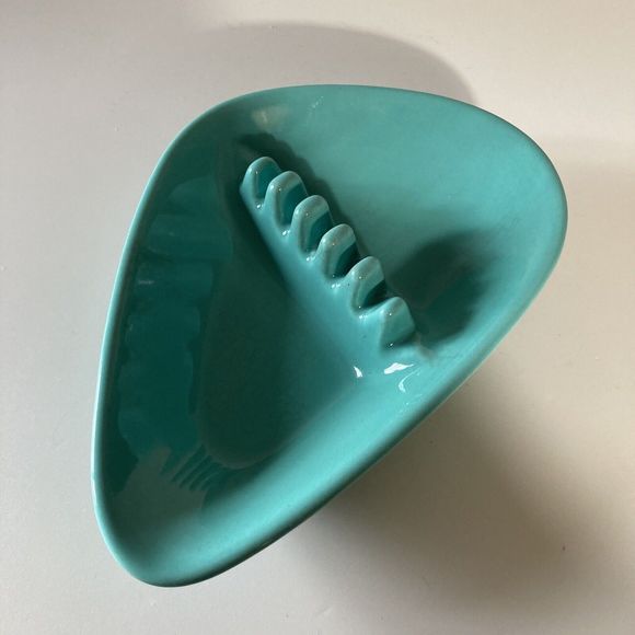 CoorsAnholt Accents Vintage Mcm Atomic Boomerang Turquoise Ceramic